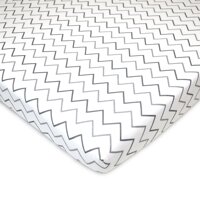 American Baby Company Printed 100% Natural Cotton Value Jersey Knit Fitted Pack N Play Playard Sheet, Grey Zigzag, Soft Breathable, for Boys and Girls