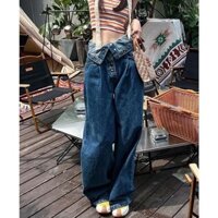 American Retro American Simple Buttoned High Waist Jeans For Girlfriends