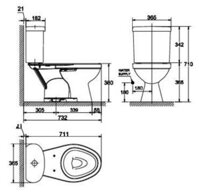 AMERICAN STANDARD VF-2314 – Bồn cầu 2 khối nắp thường Winston S