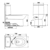 AMERICAN STANDARD WP-2073S – Bồn cầu thông minh nắp rửa cơ SLIM SLIM00001-WT