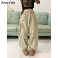 American Vintage Crumpled Paratrooper Quần yếm nữ dáng rộng thường ngày Quần bó chuối