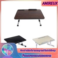 Amireux Bed Folding Table Aluminium Alloy Skid Resistance Double Baffle Lap Standing Desk for Home Dormitory