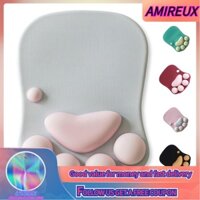 Amireux Cat Paw Mouse Pad Multipurpose Cartoon Slip Resistance Ergonomic Mousepad with Wrist Support for Home Office Work