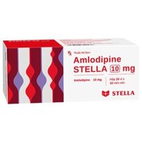 Amlodipine 10mg Stella (H/100v) - Viên nén điều trị tăng huyết áp, đau thắt ngực (10 vỉ x 10 viên)