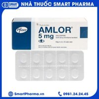 Amlor 5mg Pfizer trị tăng huyết áp, bệnh mạch vành, đau thắt ngực (3 vỉ x 10 viên)