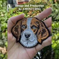 [AMO] PATCH ỦI THÊU Beagle - PET - thêu vi tính - dùng để ủi - may vào áo/quần/cặp/balo