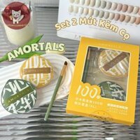 [AMORTALS] Bộ 2 Bông Mút AMORTALS Trang Điểm Tán Kem Nền Size XL Kèm Cọ, Dụng Cụ Trang Điểm Nền, Đánh Nền Chuyên Dụng