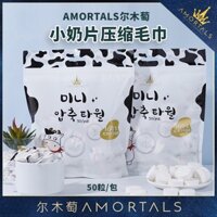 AMORTALS khăn nén du lịch khăn mặt dùng 1 lần khăn nén cotton du lịch khăn mặt nén du lịch 22 x 22 cm khăn mặt nén 50 viên khăn giấy nén dạng viên kẹo