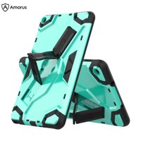 【Amorus Tablet Case】 for Samsung Galaxy Tab A 8.0 Wi-Fi (2019) SM-T290 Shield Style Shockproof Strap Kickstand Tablet Protective Cover