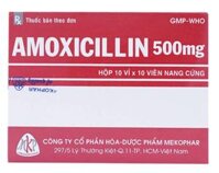Amoxicillin 500mg Mekophar điều trị nhiễm khuẩn (10 vỉ x 10 viên)
