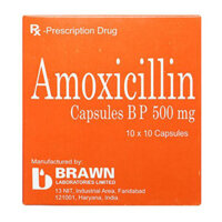 Amoxicillin Capsules BP 500mg Brawn 10 vỉ x 10 viên – Điều trị nhiễm khuẩn