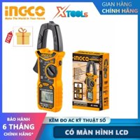 Ampe kìm đo AC kỹ thuật số INGCO DCM6003| Kềm đo AC kỹ thuật số 6000 số đếm, lưu giữ số liệu Dòng điện AC 2A/20A/200A/±(