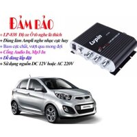 Ampli Mini 12V Hifi 2.1 độ xe nghe nhạc cực hay LP-838 (Màu đen)