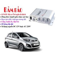 Ampli Mini 12V Hifi 2.1 độ xe nghe nhạc cực hay LP-838 (Trắng)