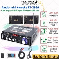 Ampli Mini Bluetooth, Amply Karaoke BT-298A Công Suất Lớn Loa Bass Max 25 - Âm ly Gia Đình, Ô tô Chơi Nhạc Cực Đỉnh