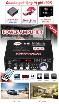 Ampli mini hat karaoke Cách chỉnh âm ly nghe nhạc Loa va Amply Ampli cho xe hoi - Amly Bluetoth công suất lớn 600W bass siêu trầm - Tích hợp 2 cổng mic - Dễ dàng sử dụng và di chuyển