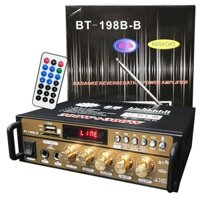 Amply BT - 198B. Amply Blutooth. Có chức năng ghi âm. Có 4 cổng cắm loa. Nghe nhạc. Hát karaoke.