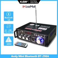 Amply Karaoke Bluetooth - Amly Karaoke Gia Đình - Amli Bluetooth Âm ly mini giá rẻ. Amly Mini Bluetooth BT-298A 12V-220V Bluetooth - Tích hợp chạy thẻ nhớ USB điều khiển từ xa thu sóng FM radio Micro- Thỏa sức ca hát