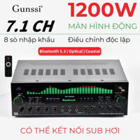 Amply karaoke bluetooth Gunssi SR 5800 - Bảo hành 12 tháng - Âm ly công suất lớn 1200W, đẩy liền vang tích hợp Equalize