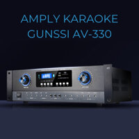 Amply karaoke đẩy liền vang Gunssi AV 330 - Bảo hành 12 tháng - Amply âm ly karaoke gia đình 12 sò công suất khủng 1200W