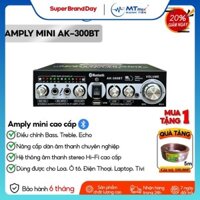 Amply Mini 300BT - Bộ Khuếch Đại Công Suất Âm Thanh 200W, 2 Micro 5.0 Thu Âm Thanh Kỹ Thuật Số Karaoke Hi-Fi
