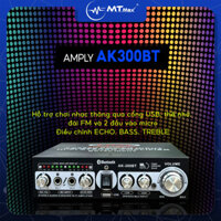 Amply Mini AK300BT - Đầu Vào 2 Micro Bluetooth 5.0 - Âm Thanh Kỹ Thuật Số Karaoke Hi-Fi Stereo