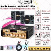 Amply Mini Bluetooth + Ghi âm BT198B-B Cao Cấp - Âm li Công Suất Lớn - Am ly Gia đình, Xe Hơi - Đa Chức Năng - BH 12T