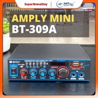 Amply Mini BT 309A - Công Suất Đầu Ra 100w, Âm Thanh Rõ Ràng, Sắc Nét Và Mạnh Mẽ, Điều Chỉnh Echo Treble Bass, Bluetoot