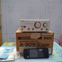 Amply onkyo A-909, full thùng, size 21cm, made in JAPAN, nội địa nhật, đẹp, nguyên zin, hát tốt.