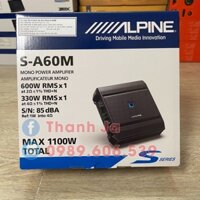 Amply Xe Hơi 1 Kênh Đánh Sub Hơi Alpine S-A60M Nhật Bản