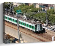 Amymami Wall Art Print Canvas Framed Artwork Home Decor(20x16 in)- Train Subway Republic of Korea South Korea Subway 5