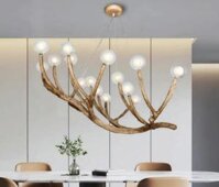 AN - ĐT - 8813/12: Đèn thả LED chao quả bi  - KT: Ø1000mm x H700mm ( Dây cáp 1.2m) - Đèn LED G4 x 12 bóng