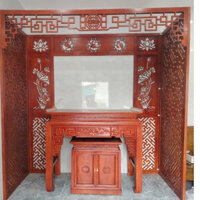 Án gian thờ gỗ hương cao cấp 153*61*127 chân 10 - Bàn thờ Dung Hùng