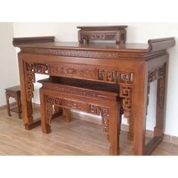 Án gian thờ gỗ mít kèm bàn cơm cap cấp 175*81 cao 127
