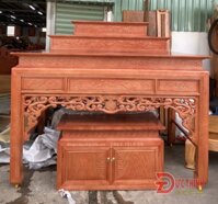 ÁN GIAN THỜ GỖ SỒI PHÚC LỘC THỌ - 1M97 - TAM CẤP - TỦ GẦM (SƠN MÀU THEO YÊU CẦU)