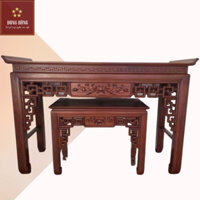 Án gian thờ kèm bàn cơm cap cấp gỗ dụ chân 10