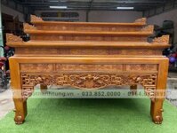 Án gian thờ như ý tam cấp gỗ gụ (anh Bùi, Hưng Yên)