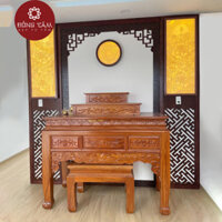 Án gian thờ tam cấp gỗ gõ DT02