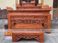 Án gian thờ tam cấp ngũ phúc kim tiền mai cài thọ gỗ hương đá (anh Thơ, Vĩnh Phúc)