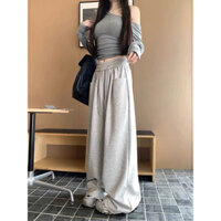 [AN MỘC] Quần nỉ hai da túi ngang hông from thụng ống rộng cho nữ