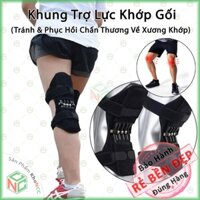 An Tâm Khung Đai KhoNCC Hàng Chính Hãng - Băng Đeo Hỗ Trợ Lực Khớp Gối Có Lò Xo - Nâng Đỡ Đôi Chân Giảm Chấn KLM-KTLKG Đen