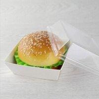 [An Toàn – Tiết Kiệm]  Hộp giấy trắng đựng bánh - khay giấy trắng vuông E1413 đựng bánh 14x13cm