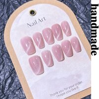 Ấn vào móng tay handmade handmade Đeo móng tay Màu trơn Làm móng tay Miếng dán móng tay giả Đơn giản Nhẹ nhàng Tính khí phù hợp Thời trang mắt mèo