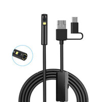 AN100 Endoscope Camera Dual Lens IP68 3IN1 Waterproof Inspection Endoscope 9 LED Lights Soft/Rigid Wire 5.5mm/8mm For Sm