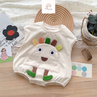 AN612 - Body suit Flower cộc tay ngộ nghĩnh, áo liền quần cotton cho bé (0 - 2 tuổi)