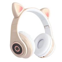 ANAC Gaming Headset, Wireless Cute Cat Ear Headset Bluetooth 5.0 Foldable Gaming Headphone with Flash RGB Lights Earphone TF Card Play/Wired Mode