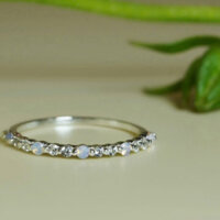 [ancafe.shop]Nhẫn bạc 925 ngón út,đính đá nửa nhẫn,thanh lịch