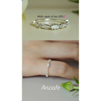 [ancafe.shop]Nhẫn bạc nữ,ngón út,đá xanh chủ