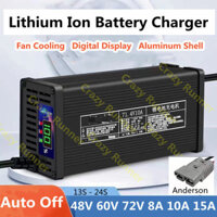 [Anderson] Bộ Sạc Pin Lithium 48V 60V 72V 5A 10A Vỏ Nhôm Có Quạt Tự Động Ngắt Cân Bằng Cho Xe Đạp Điện E-Bikes Scooter