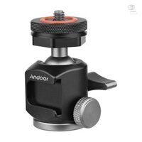 Andoer 2 trong 1 360° Xoay Được Sử Dụng Kép Đầu Bóng Lạnh Gắn Giày Mini Đầu Bóng Với 1 / 4 Vít Cực Lạnh Gắn Giày Cho Máy Ảnh Giá Đỡ Điện Thoại Chân Máy Micro